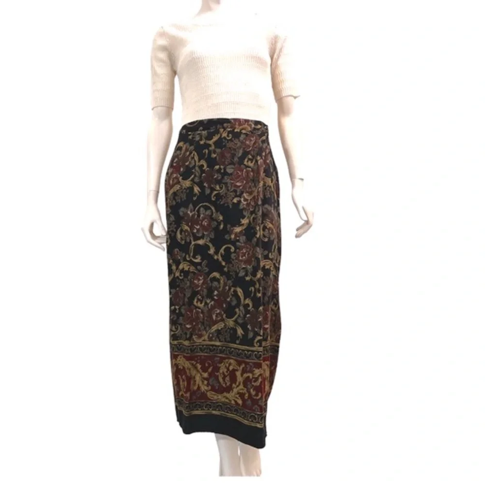 Vintage Floral Maxi Skirt by First Option size 8